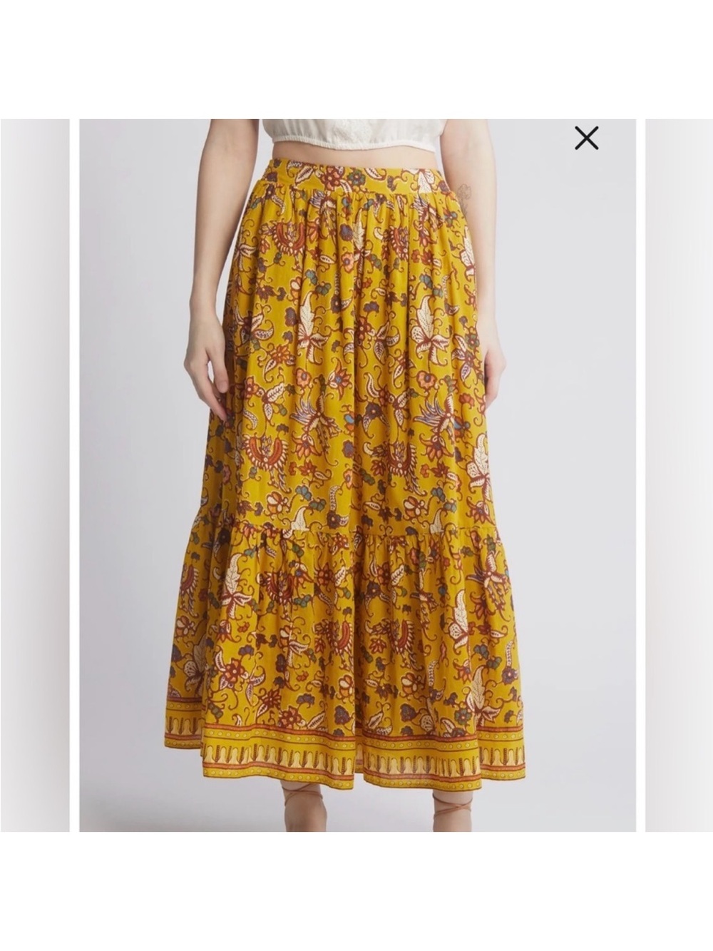 Cleobella Charlene Mixed Print Organic Cotton Voile Maxi Skirt
